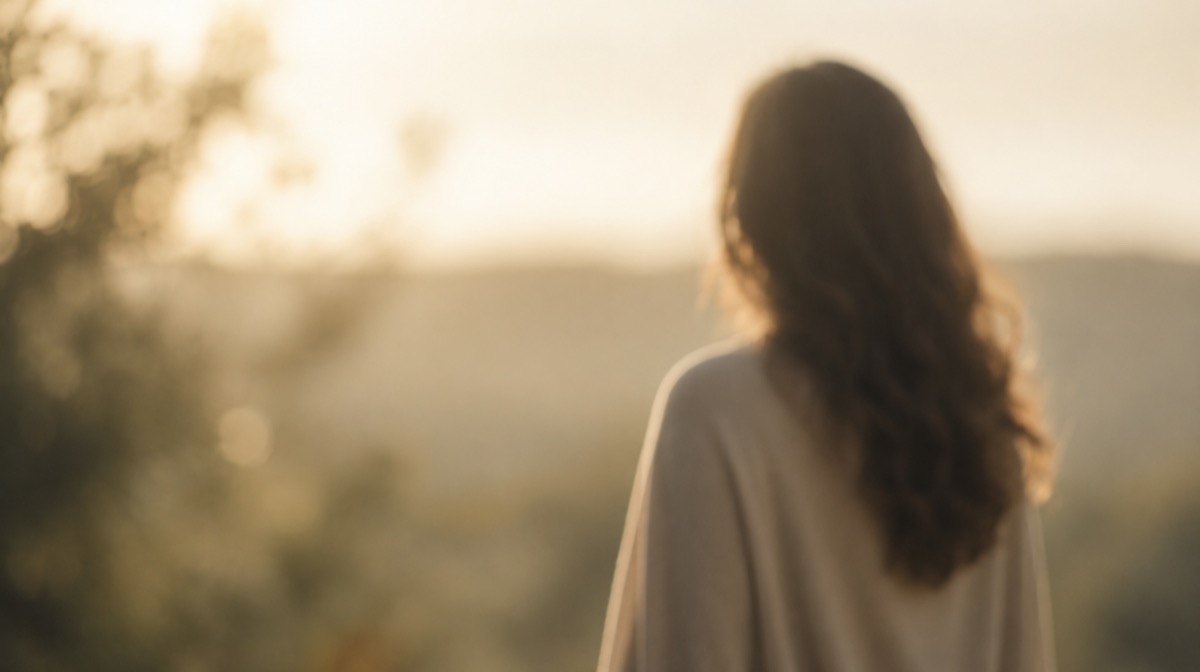 Woman standing in warm evening light, representing support for women's causes and safer communities